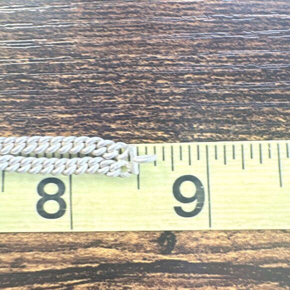 VTG Sterling Silver 925 Turquoise Double Curb Link Chain Bracelet 8.5" Length - Picture 9 of 12